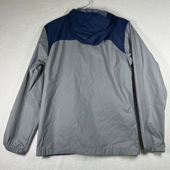 Columbia Youth Rain Jacket Windbreaker Size YXL 18/20 Navy Blue Gray Colorblock - Picture 2 of 8
